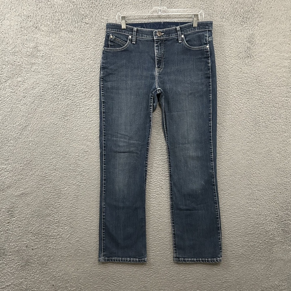 Wrangler Jeans Womens 11 / 12 x 32 Blue Denim Boot Cut Q Baby Ultimate Riding